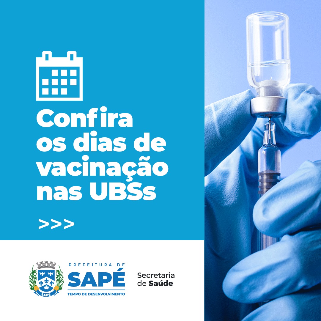 Prefeitura de Sapé divulga calendário fixo de vacinação nas UBSs