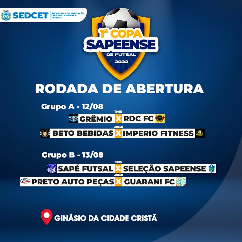 Copa Sapeense de Futsal tem início na sexta-feira