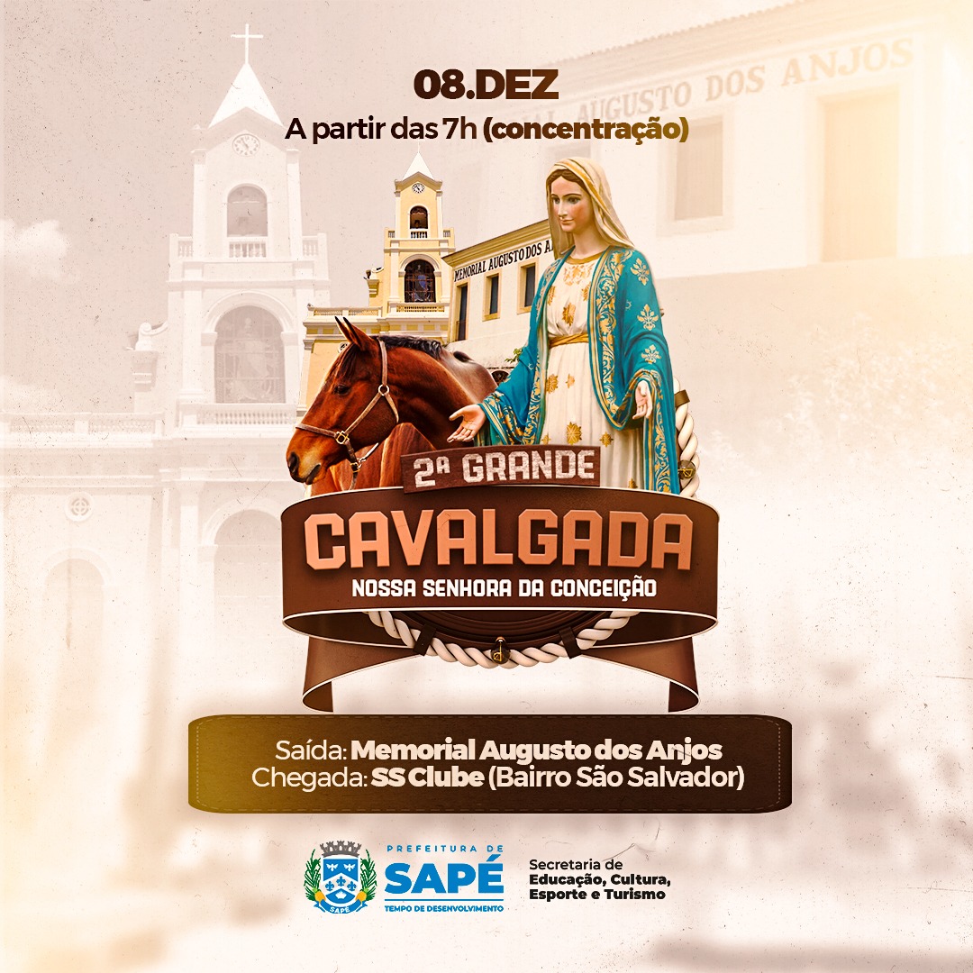 Prefeitura de Sapé realiza 2ª Grande Cavalgada para celebrar aniversário do município