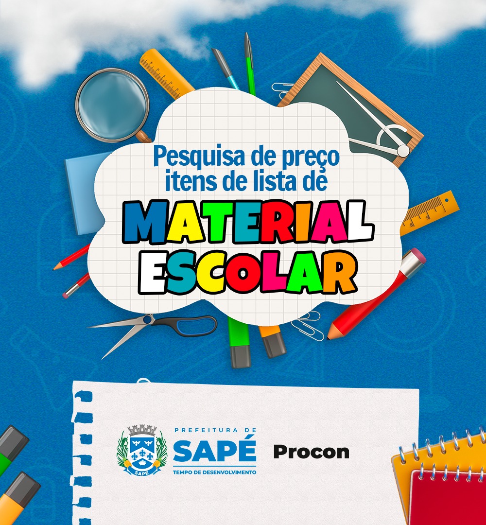 Procon Sapé realiza pesquisa de preço com itens de material escolar