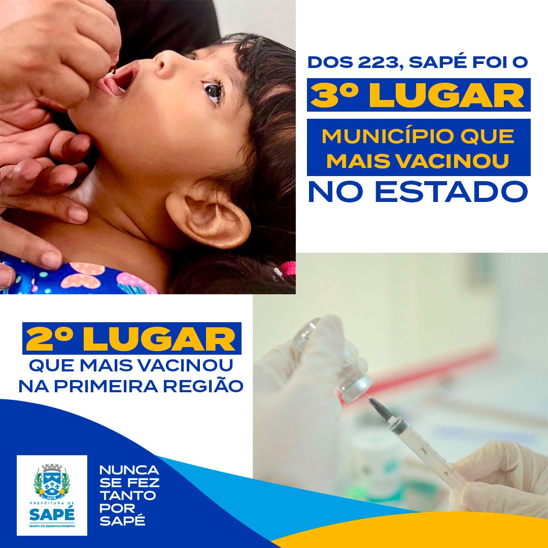 Dia D: Sapé ocupa 3ª posição entre municípios que mais vacinaram
