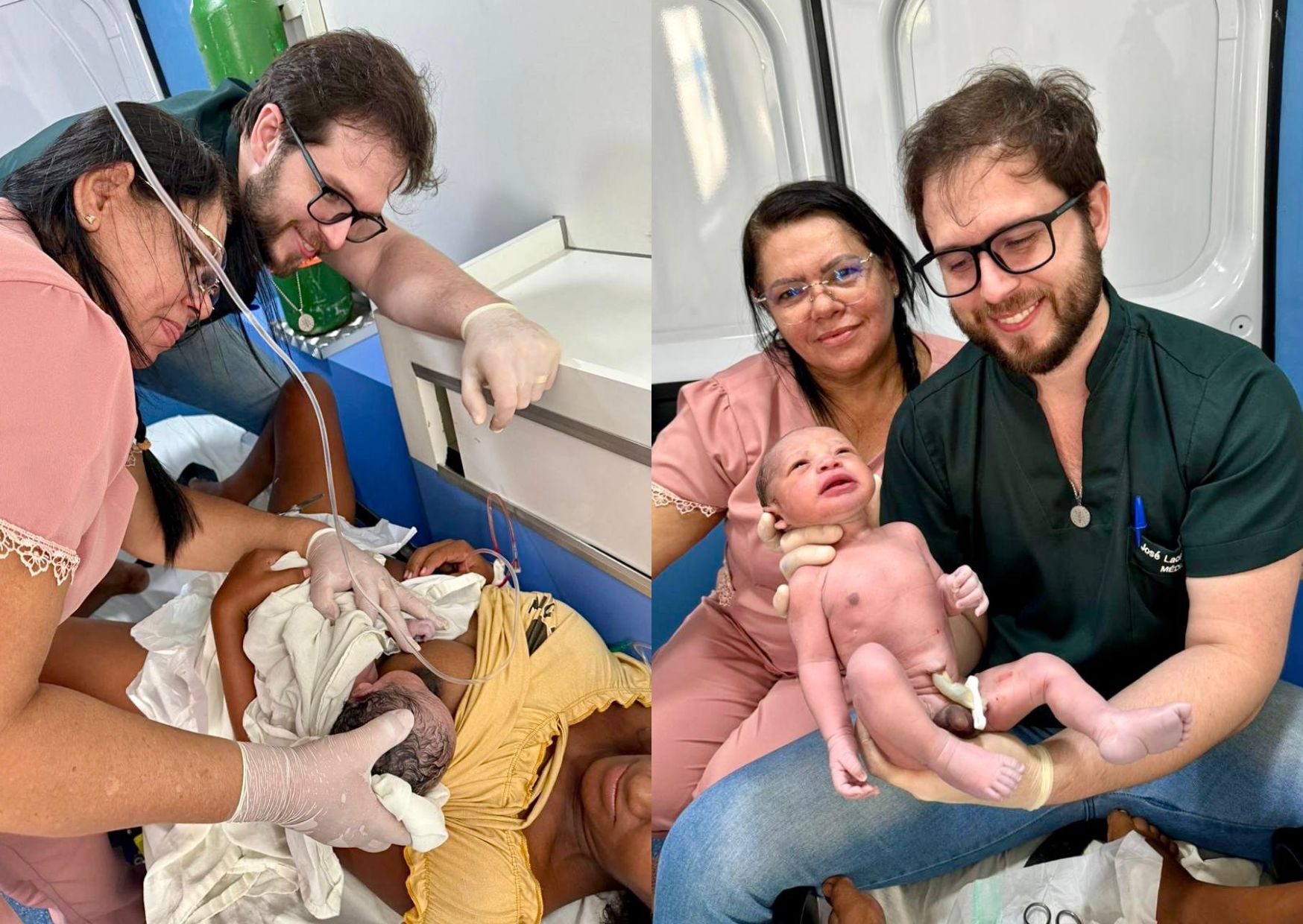 Parto de urgência realizado pela equipe do Sá Andrade dentro de ambulância salva vida da mãe e do bebê